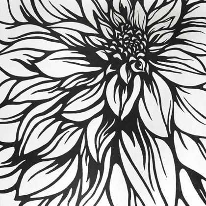 Picture of DAHLIA FLOWER OUTLINE STYLE