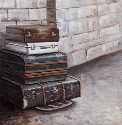 Picture of FOUR OLD TRAVELING SUITCASES