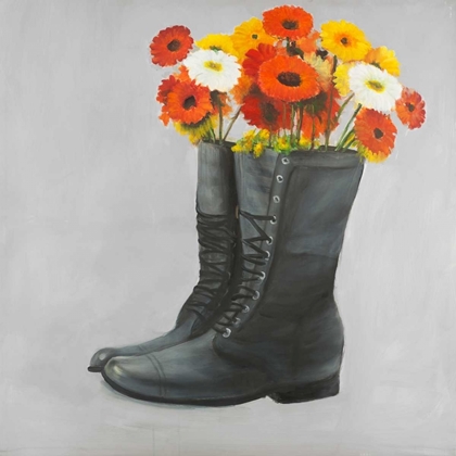Picture of BOOTS WITH DAISY FLOWERS