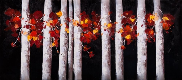 Picture of WHITE TREES WITH ORANGE LEAVES