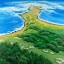 Picture of ISLAND OVERHEAD VIEW WITH WAVES