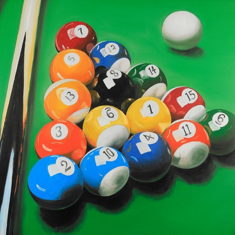 Picture of POOL TABLE WITH BALL FORMATION
