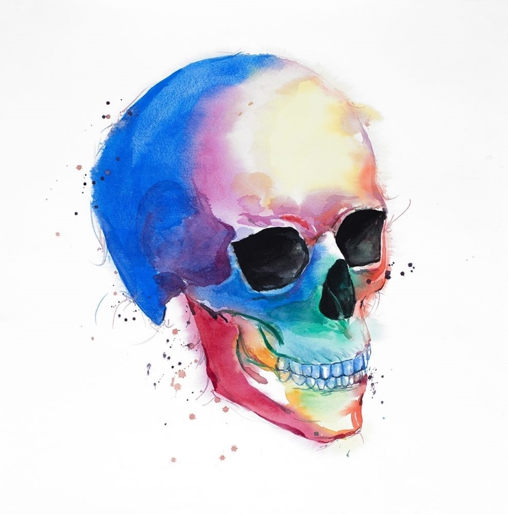 Picture of WATERCOLOR COLORFUL SKULL PROFILE