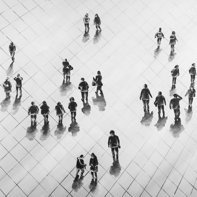 Picture of OVERHEAD VIEW OF PEOPLE ON THE STREET