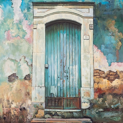 Picture of BLUE DOOR OF AN OLD BUILDING