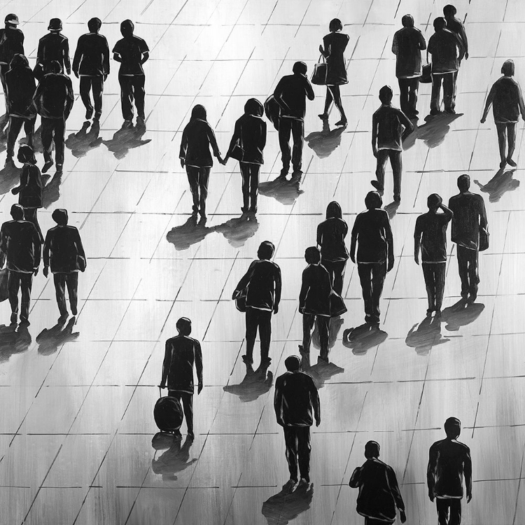 Picture of SILHOUETTES OF PEOPLE ON THE STREET