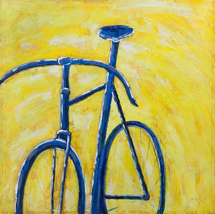Picture of BLUE BIKE ON YELLOW BACKGROUND