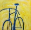 Picture of BLUE BIKE ON YELLOW BACKGROUND