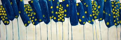 Picture of ABSTRACT BLUE AND YELLOW FLOWERS