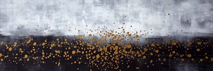 Picture of GOLD PAINT SPLASH ON GRAY BACKGROUND