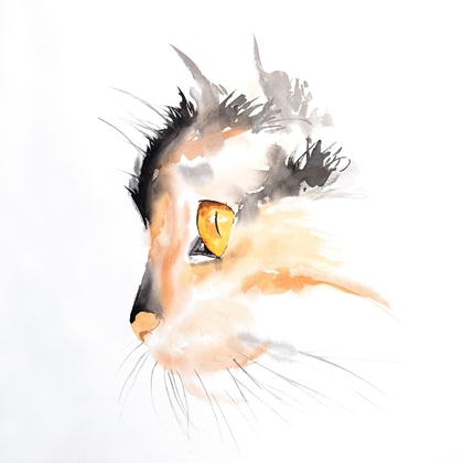 Picture of WATERCOLOR CAT FACE PROFILE