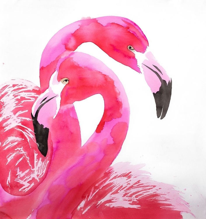 Picture of WATERCOLOR FLAMINGO LOVE