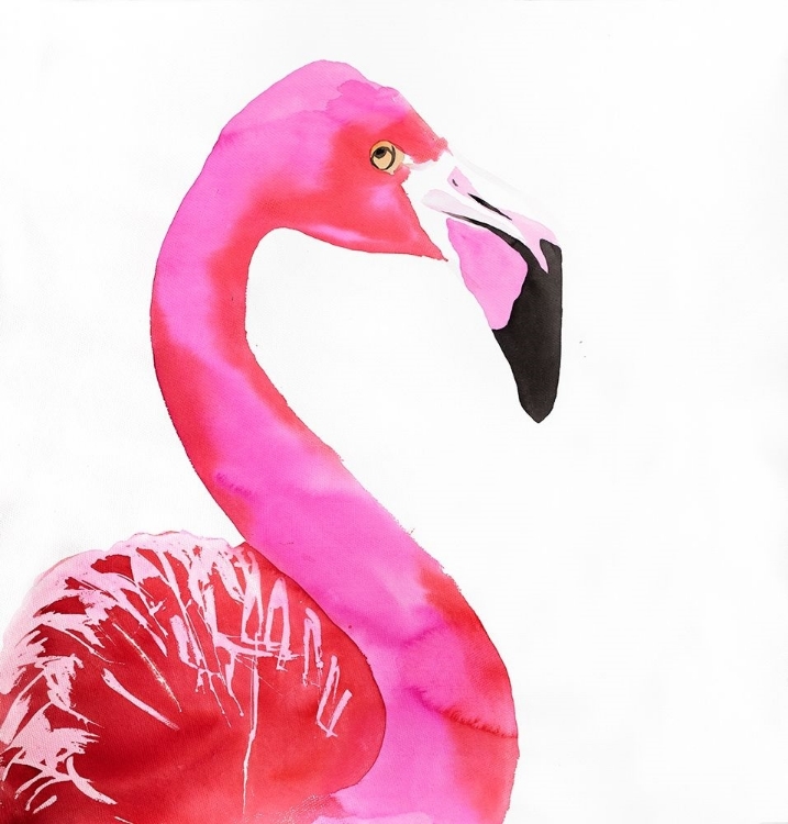 Picture of WATERCOLOR PROUD FLAMINGO PROFILE