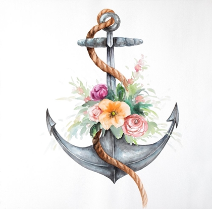 Picture of BOAT ANCHOR WITH FLOWERS