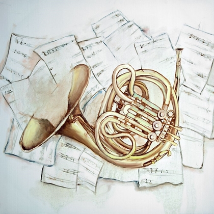 Picture of HORN ON MUSIC SHEET