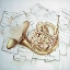 Picture of HORN ON MUSIC SHEET