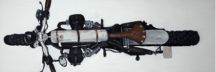 Picture of OVERHEAD VIEW OF A MOTORCYCLE