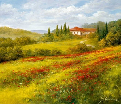 Picture of LANDSCAPE WITH POPPIES I