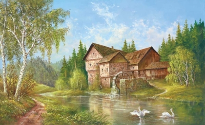 Picture of MILL WITH SWANS