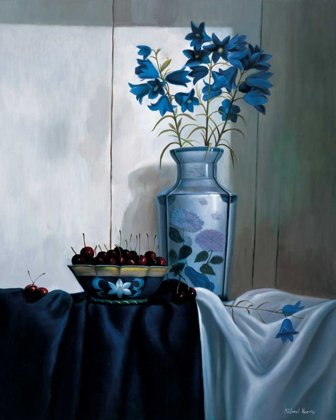 Picture of STILLIFE IN BLUE WITH CHERRIES