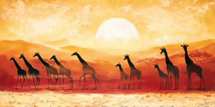 Picture of GIRAFFES IN SUNSET