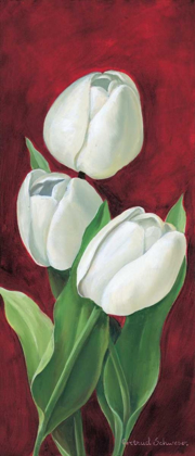 Picture of TULIPS ON BURDUNDY III