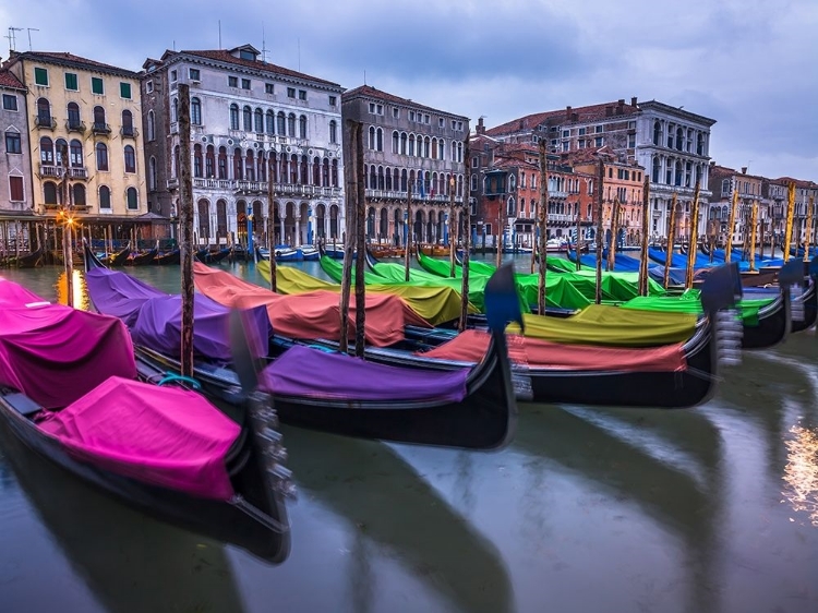 Picture of GONDOLAS PARKED ON THE GRAND CANAL, VENICE, ITALY