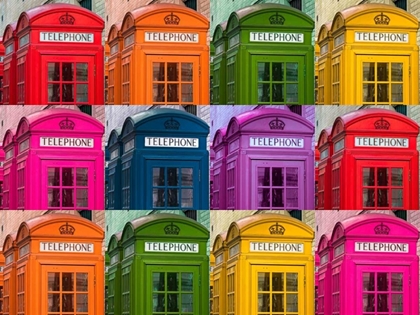 Picture of MUTI COLOURED TELEPHONE BOXES
