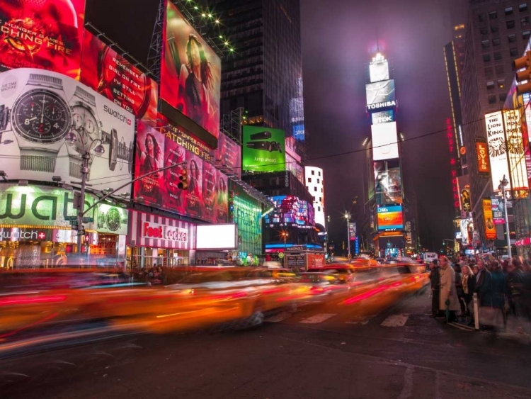 Picture of VIEW OF BROADWAY AND TIMES SQUARE AT NIGHT - NEW YORK