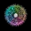 Picture of DANDELION CLOCK OVER BLACK BACKGROUND