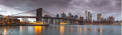 Picture of BROOKLYN BRIDGE AND MANHATTAN SKYLINE, NEW YORK, FTBR-1835