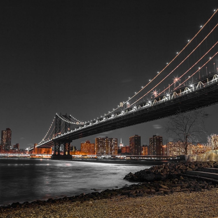 Picture of MANHATTAN BRIDGE AND LOWER MANHATTAN SKYLINE, NEW YORK, FTBR-1838