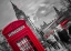 Picture of LONDON HOUSES OF PARLIMENT TELEPHONE BOX AND STORMY CLOUDS