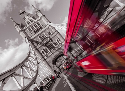 Picture of ENGLAND, LONDON, DOUBLE-DECKER BUS ON TOWER BRIDGE