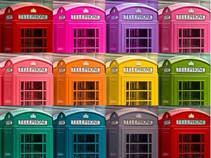 Picture of MUTI COLOURED TELEPHONE BOXES