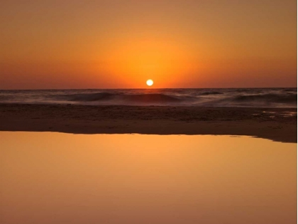 Picture of SUNTSET REFLECTION IN WATER, PALMACHIM BEACH, ISRAEL