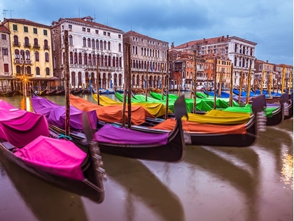 Picture of GONDOLAS PARKED ON THE GRAND CANAL, VENICE, ITALY