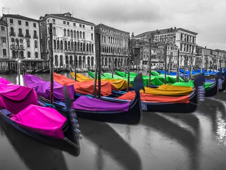 Picture of GONDOLAS PARKED ON THE GRAND CANAL, VENICE, ITALY