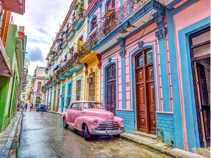 Picture of VINTAGE CAR ON STREET OF HAVANA, CUBA