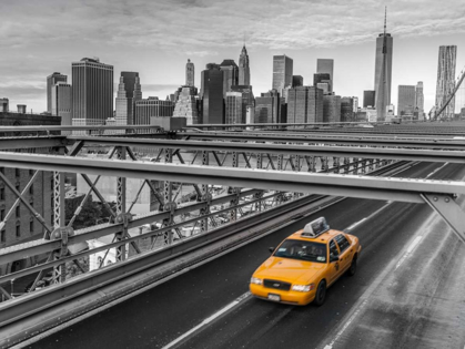 Picture of TAXI ON BROOKLYN BRIDGE, NEW YORK