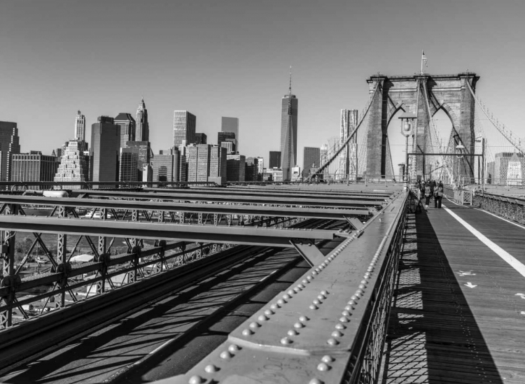 Picture of VIEW FROM BROOKLYN BRIDGE WITH NEW YORK SKYLINE IN BACKGROUND