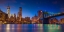 Picture of EVENING SHOT OF LOWER MANHATTAN SKYLINE AND BROOKLYN BRIDGE, NEW YORK