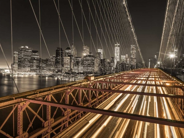 Picture of BROOKLYN BRIDGE IN EVENING, NEW YORK