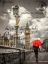 Picture of TOURIST WITH AN UMBRELLA ON WESTMINSTER BRIDGE, LONDON, UK