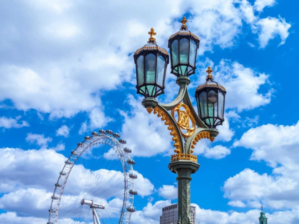 Picture of STREET LAMP WITH LONDON EYE IN BACKGROUND, LONDON, UK