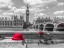 Picture of RED HAT AND BICYCLE ON THAMES PROMENADE, LONDON, UK