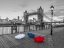 Picture of COLORFUL UMBRELLAS ON PROMENADE NEAR TOWER BRIDGE, LONDON, UK