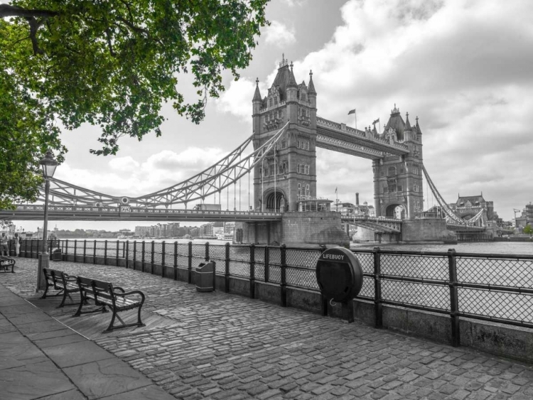 Picture of THAMES PROMENADE WITH TOWER BRIDGE IN BACKGROUND, LONDON, UK