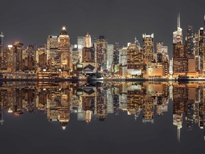 Picture of ILLUMINATED MANHATTAN SKYLINE AT TWILIGHT - NEW YORK CITY