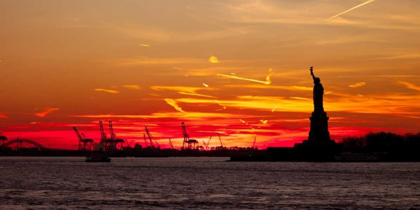 Picture of STATUE OF LIBERTY AT SUNSET, NEW YORK